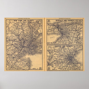 Pôster New York, búfalo, Boston