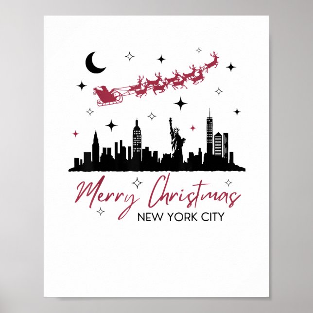 Poster New York City Christmas Trip, Merry Christmas New  (Frente)