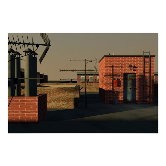 Pôster New York City roof (Frente)