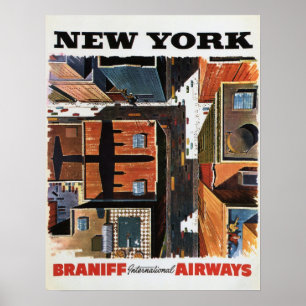Poster NEW YORK, da linha aérea Vintage de visão superi