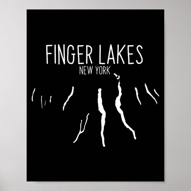 Poster New York Finger Lakes Map Design _1  (Frente)