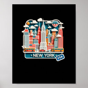 Poster New York In Usa Sticker