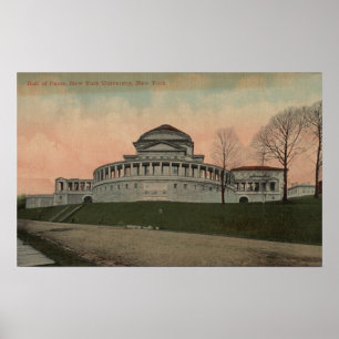 Pôster New York, NY - corredor da fama, universidade de