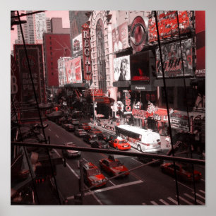 Poster New York preta/branco/vermelho