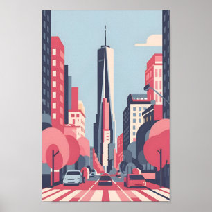 Poster New York Scape 4K Vetor Serene