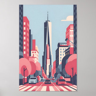 Poster New York Scape 4K Vetor Serene