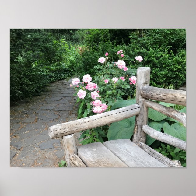 Poster New York Shakespeare Garden Central Park Bench NYC (Frente)
