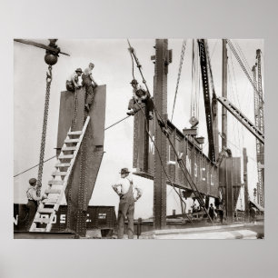 Pôster New York Steelworkers, 1913. Foto do vintage