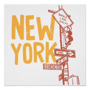 Pôster New York Street Sign Poster