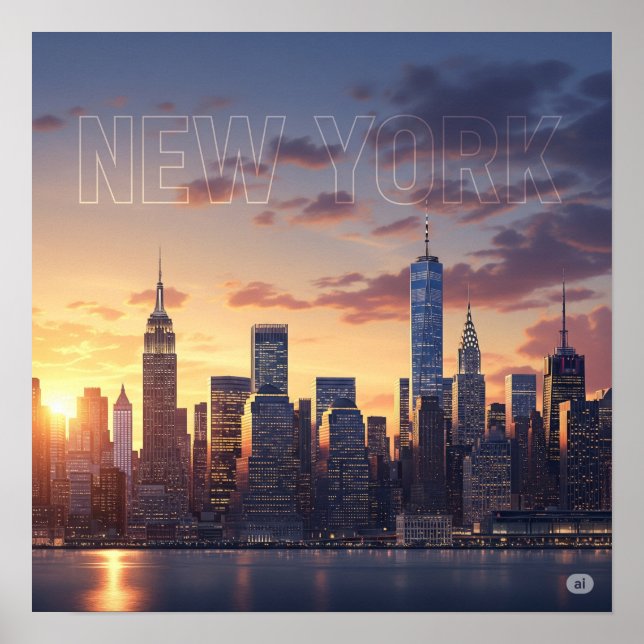 Poster New York Sunset (Frente)