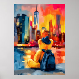 Poster New York Teddy Fauvist Manhattan Skyline Print