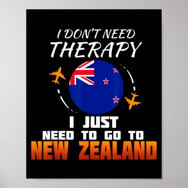 Poster New Zealand Flag I Vacation I Funny New Zealand  (Frente)