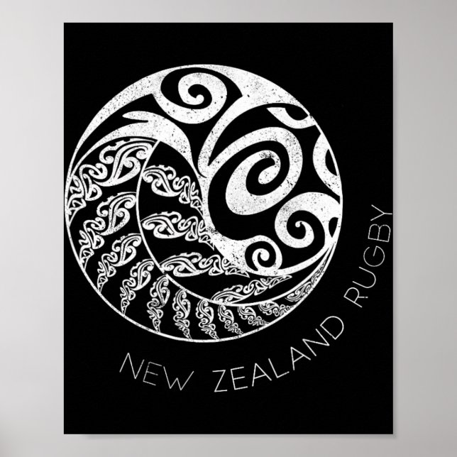 Poster New Zealand Rugby Maori Insred Kiwi &amp; Silver F (Frente)