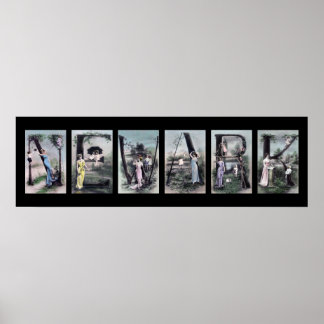 Pôster NEWARK Vintage - Alphabet - Letra name Art