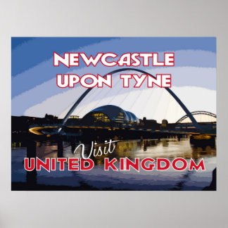 Poster Newcastle About Tyne, visite o Reino Unido...