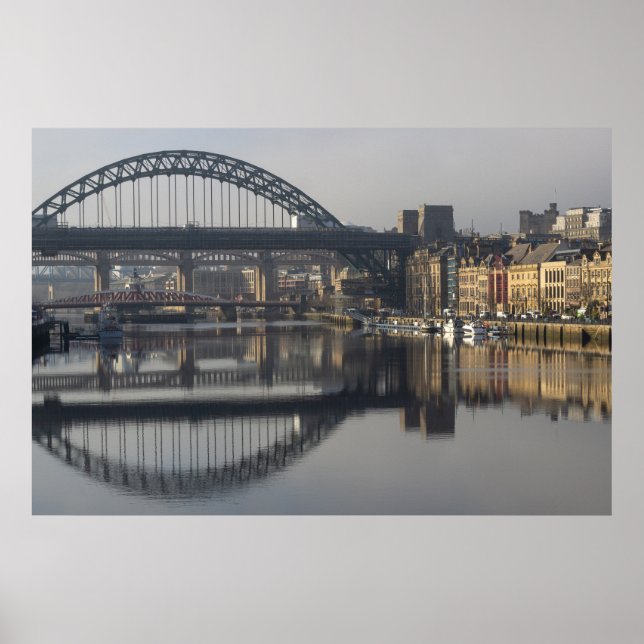 Poster Newcastle Quayside & a Ponte Tyne (Frente)