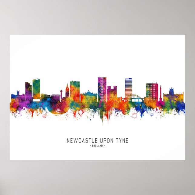 Poster Newcastle UK Skyline (Frente)