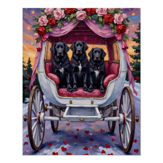 Pôster Newfoundland Dog Valentine's Day  (Frente)