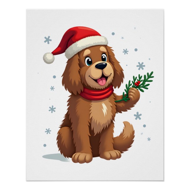 Pôster Newfoundland Santa Hat (Frente)