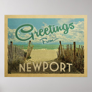 Poster Newport Beach Viagens vintage