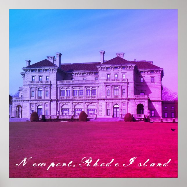 Poster Newport, Rhode Island Cliff Walk Beach Mansion (Frente)