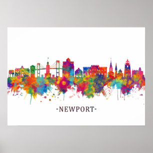 Poster Newport Rhode Island EUA Skyline