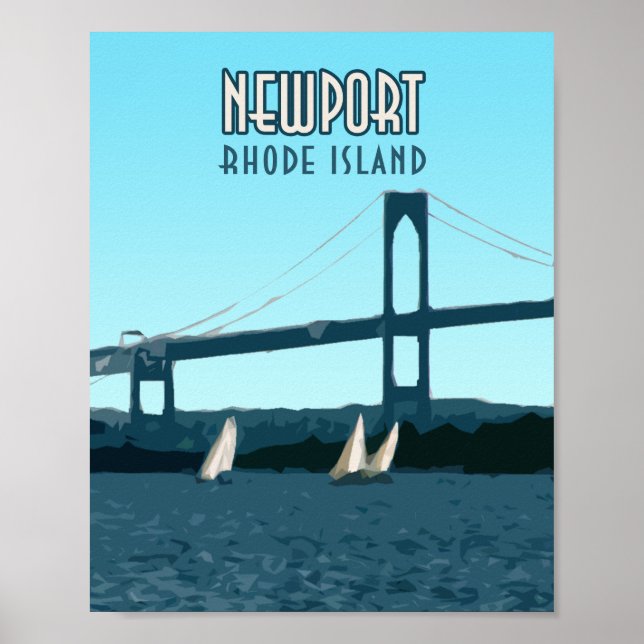 Poster Newport Rhode Island Sailboat Vintage (Frente)