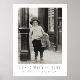 Poster Newsboy na Rua. Louis, por Lewis Wickes Hine