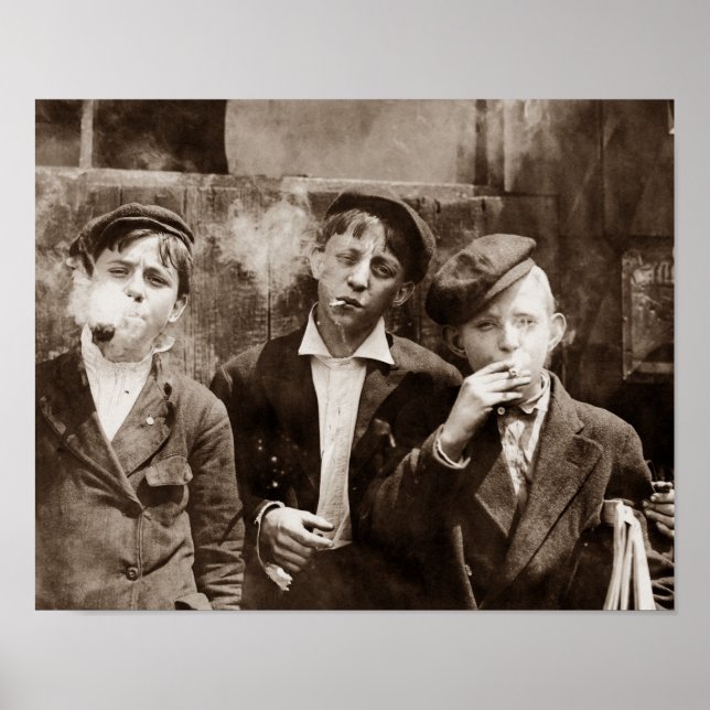 Pôster Newsboys Smoking - Foto do Trabalho Infantil de 19 (Frente)