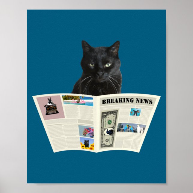 Poster Newspaper Breaking News Black Cat Au Journal _1  (Frente)