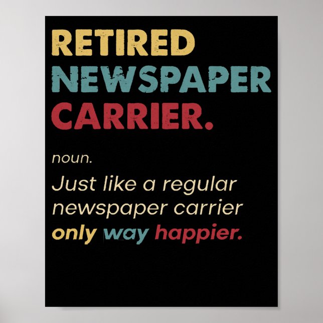Poster Newspaper Carrier - Retired Retro Definition Desig (Frente)