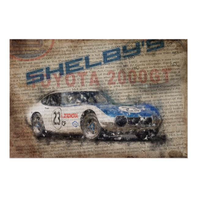 Pôster Newspaper Shelby Toyota 2000GT (Frente)
