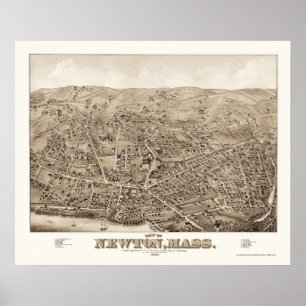 Pôster Newton, Mapa Panorâmico MÃE - 1878