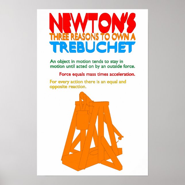 Pôster Newton: Três razões para ter um Trebuchet (Frente)