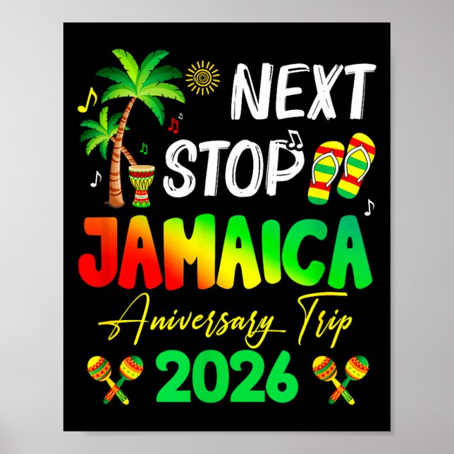 Poster Next Stop Jamaica 2026 Couples Anniversary Family  (Frente)
