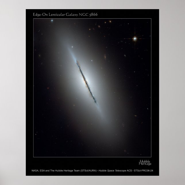 Pôster NGC5866-Edge-OnLenticularGalaxy-20 (Frente)