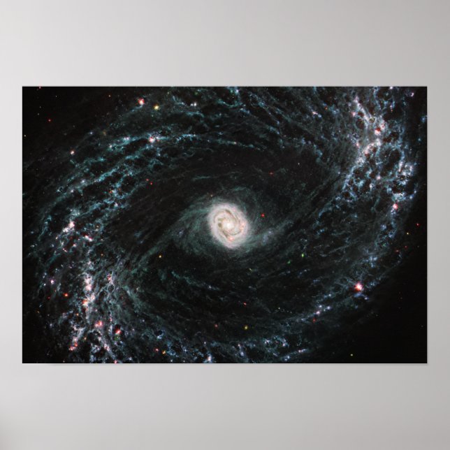 Poster NGC 1433 Galáxia Espiral | MIRI | JWST (Frente)