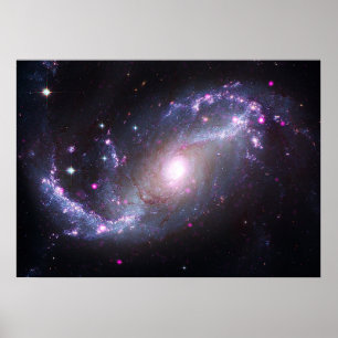 Poster NGC 1672   Galáxia Espiral   Telescópios espaciais