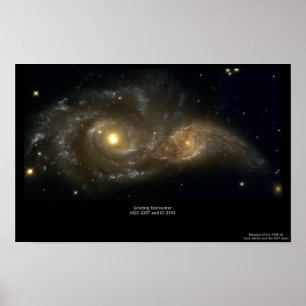 Poster NGC-2207 e IC-2163 que pastam galáxias
