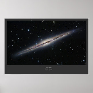 Pôster NGC- 891 Galáxia Espiral