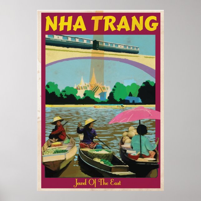 Poster Nha Trang viagens vintage (Frente)