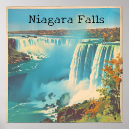Poster Niagara Cai Nostalgia: Estilo Vintage Viagem Art