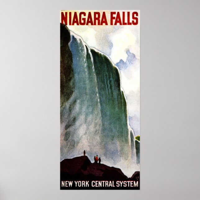 Poster NIAGARA FALA Viagens vintage Waterfall AMÉRICA (Frente)