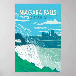 Poster Niagara Falls Ontario Viagem Art Vintage