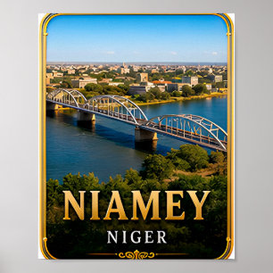 Poster Niamey Rio Níger e Beleza do Sahel