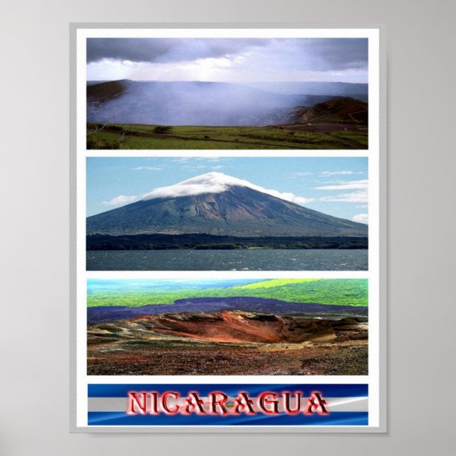Poster Nicarágua - Volcán - Mosaico - (Frente)