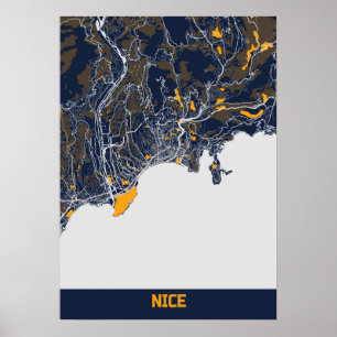 Poster Nice - França Bluefresh City Map