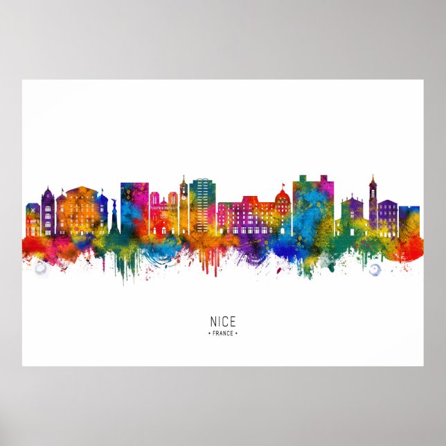 Poster Nice France Skyline (Frente)