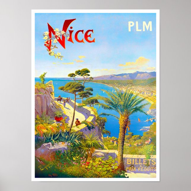 Poster Nice France viagens vintage (Frente)
