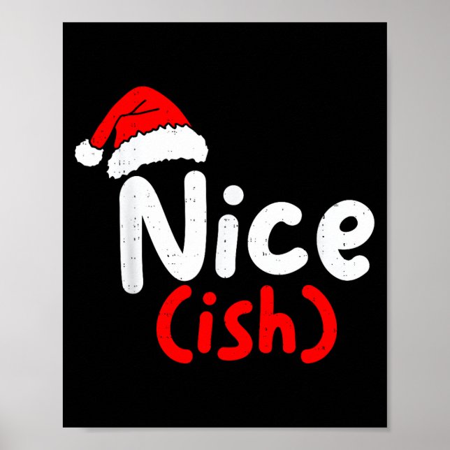 Poster Nice (ish) Naughty Angel Funny Christmas List Fami (Frente)
